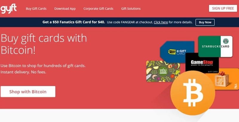 comprar Gift Card con bitcoin en gyft