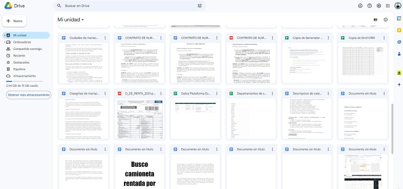 Antes de eliminar o vaciar los documentos recientes de google drive