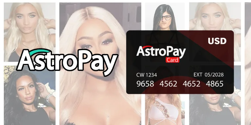 Imagen de la tarjeta AstroPay y en el fondo la plataforma de OnlyFans